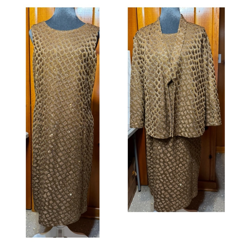 St. John "Bronze Brilliance" Dress & Jacket